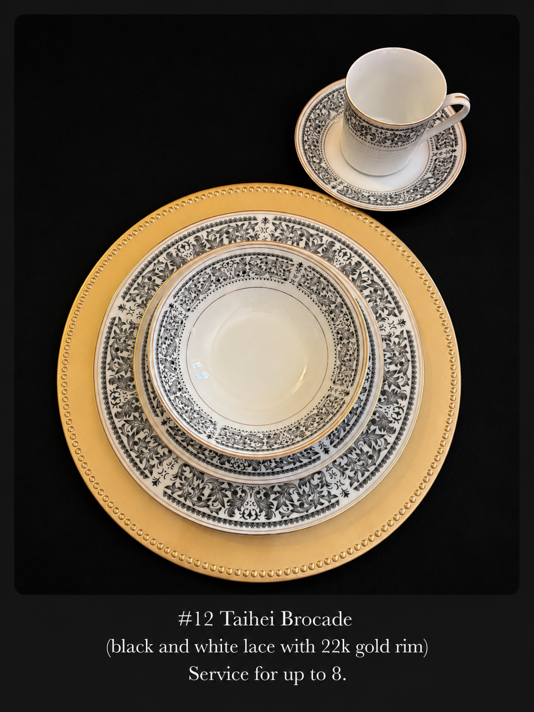 #12 Taihei Brocade fine china set