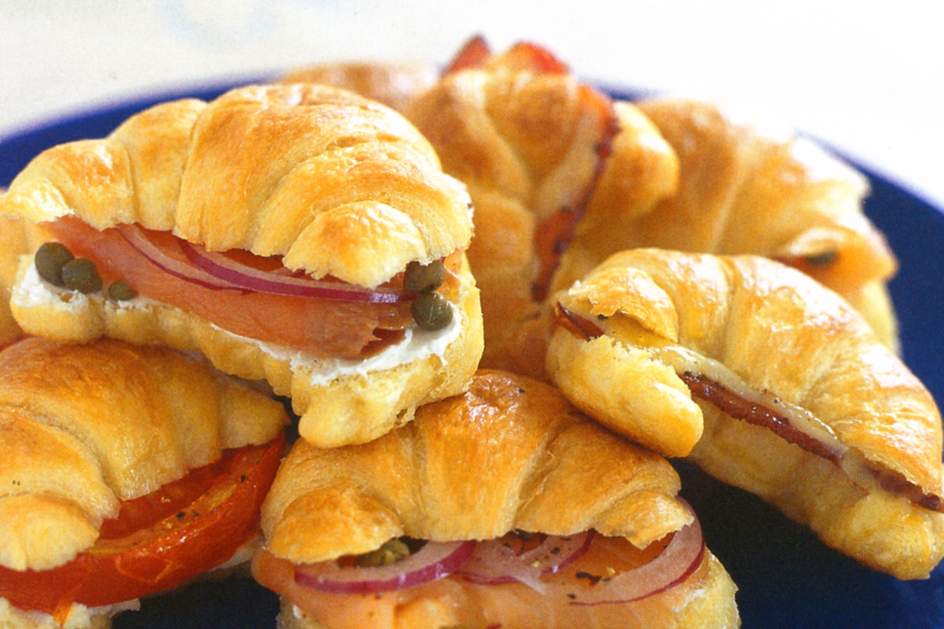 Assorted mini croissants with gourmet fillings