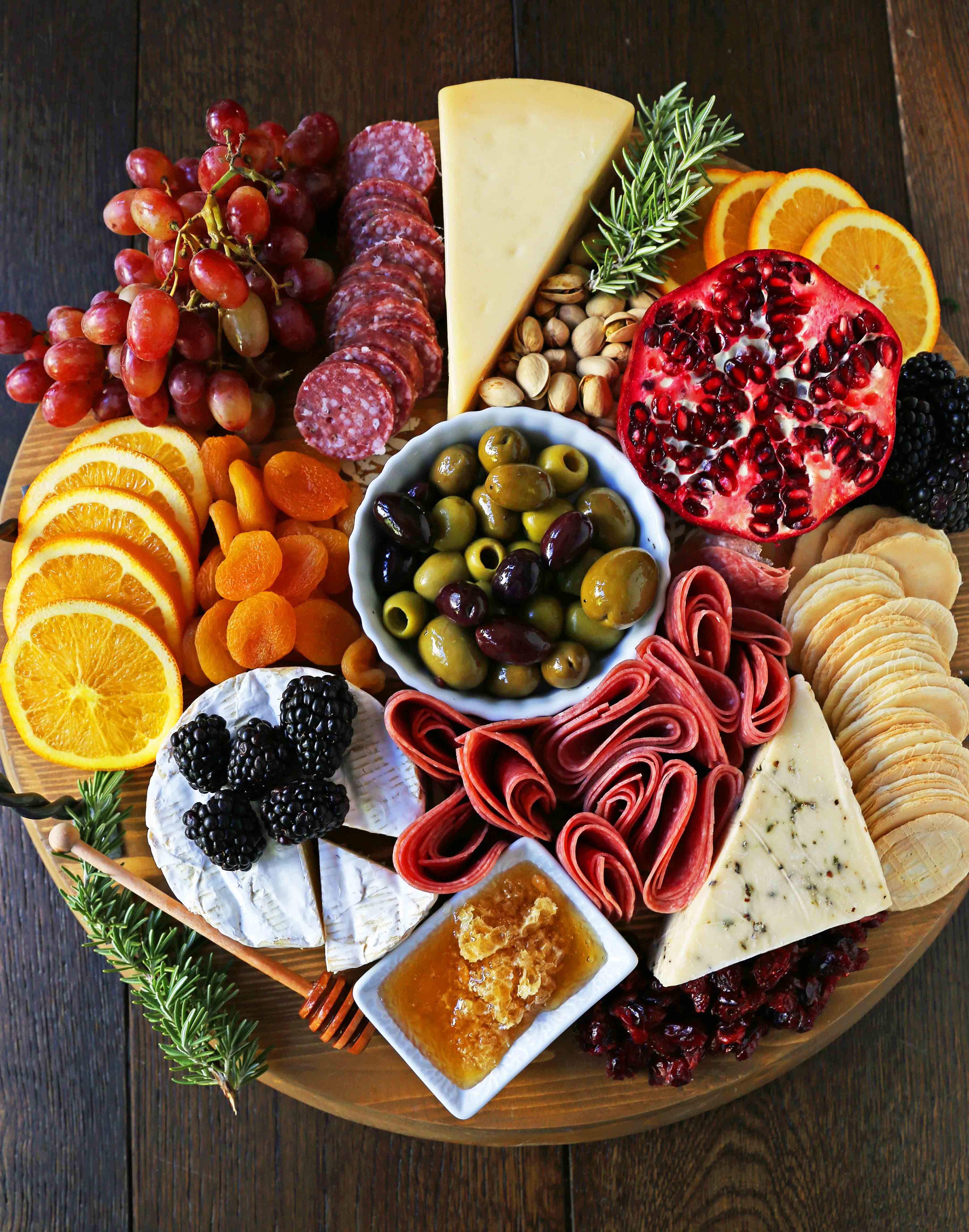 Charcuterie board for two with cured meats, artisan cheeses, and seasonal accompaniments