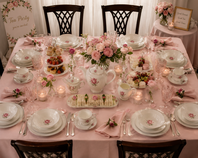 Luxury tablescape for an intimate gathering of up to six guests